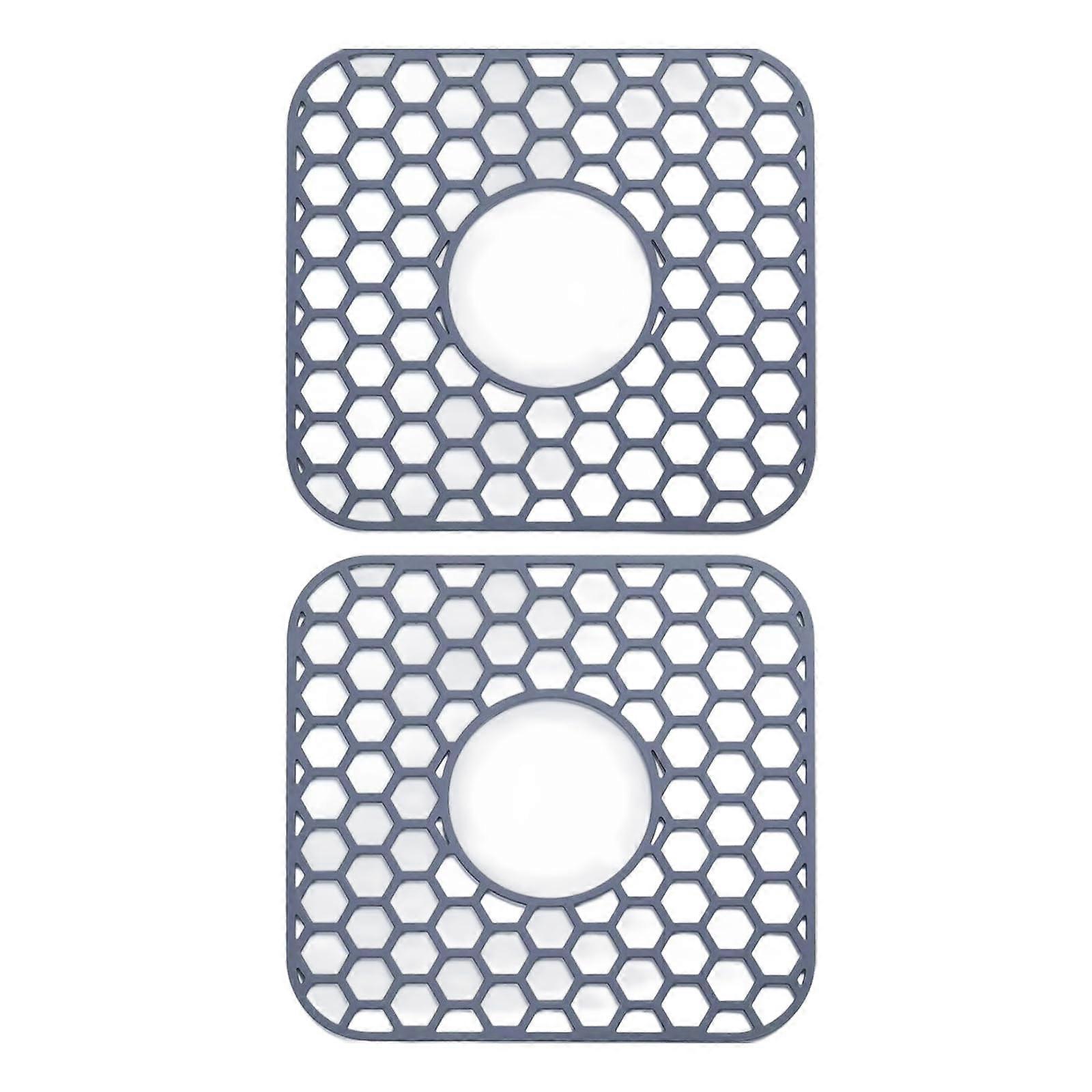 2 Pack Silicone Sink Mat Kitchen Sink Protector NonSlip Dishwasher Safe Easy Clean Countertop Shield