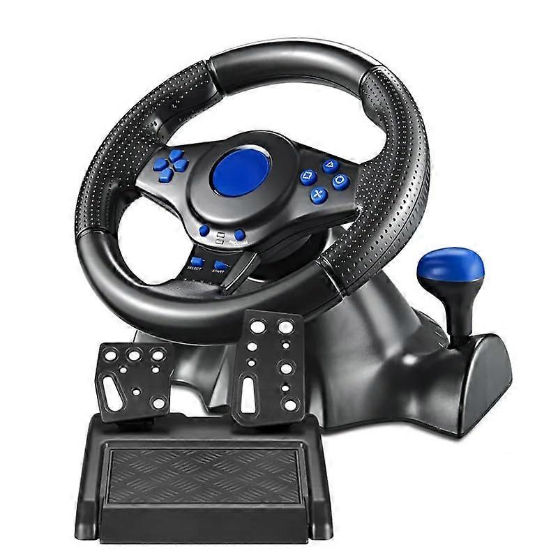7 in 1 Racing Steering Wheel with Pedals for PC PS4 Xbox Switch Android, Vibration Feedback