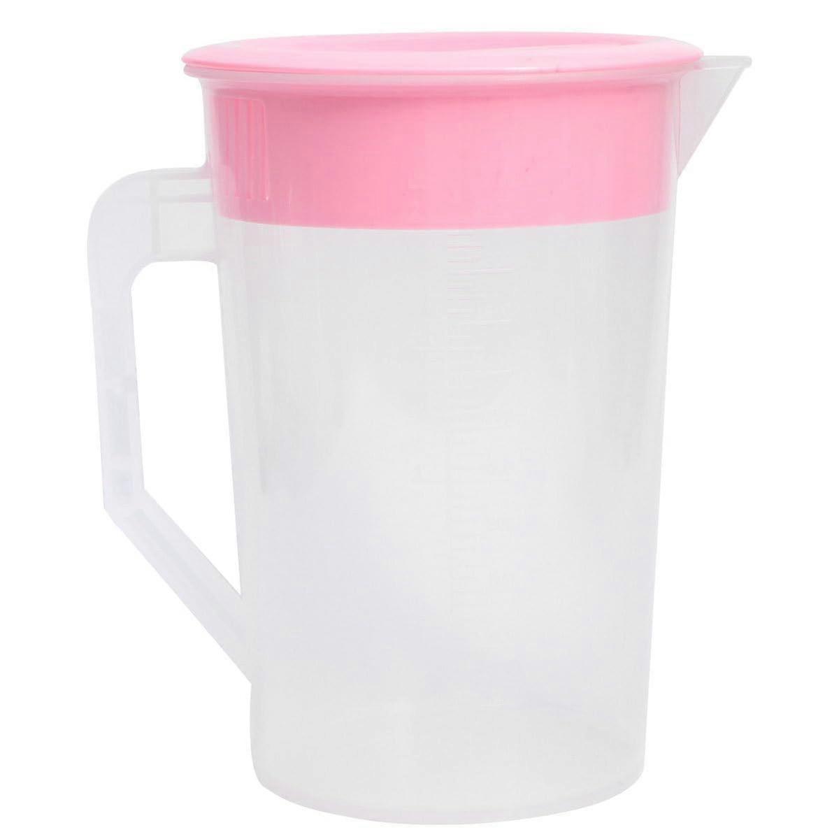 Plastic Water Pitcher 2L with EasyOpen Lid for Hot and Cold Drinks, Clear Dishwasher Safe