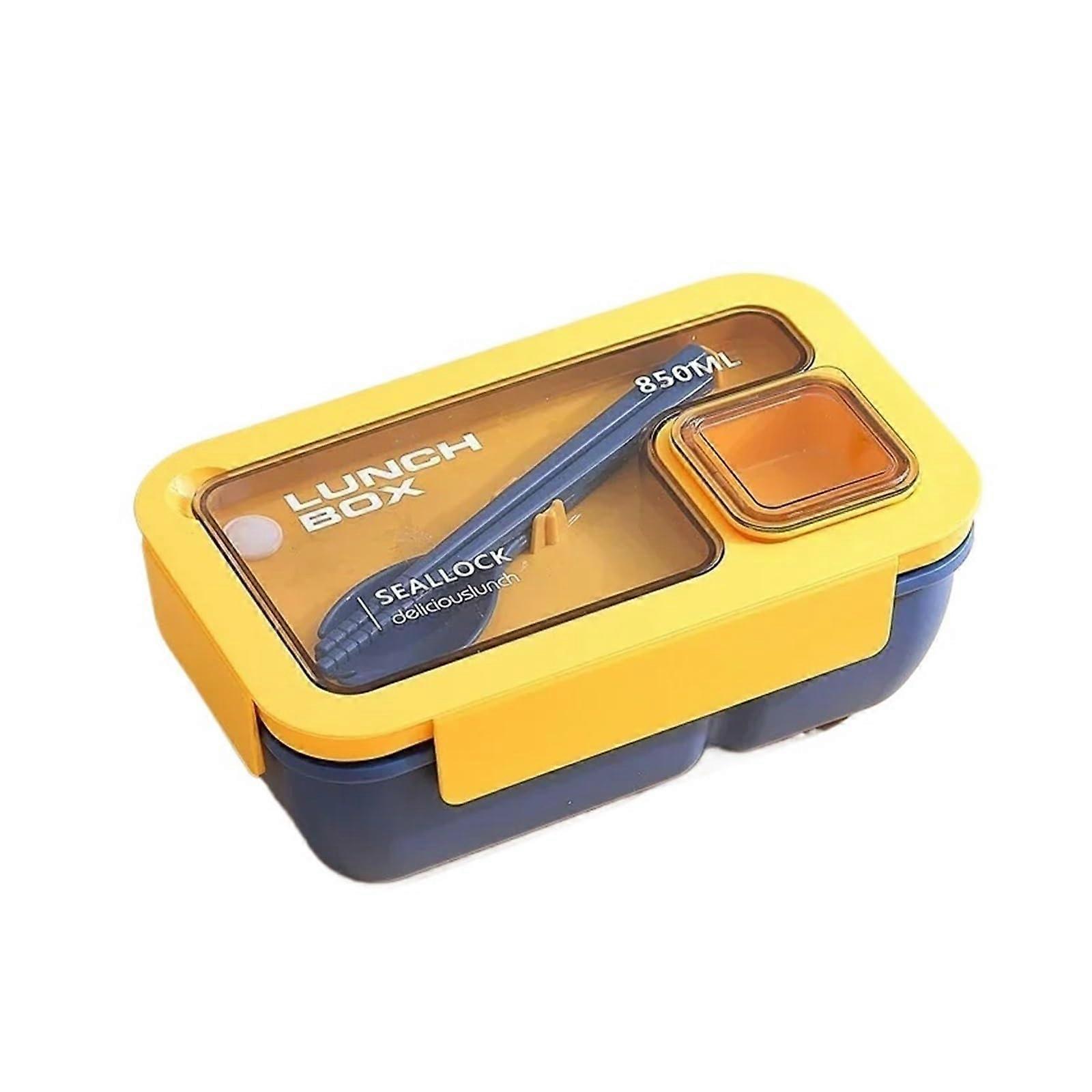 Lunch Box 850ML Leakproof Microwave Safe Bento Box with Compartments and Tableware for Office