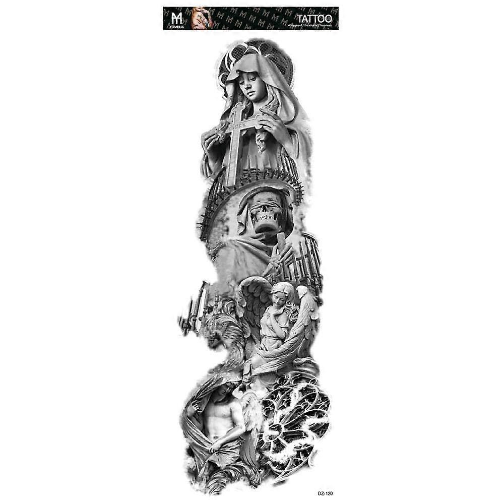 Waterproof Full Arm Temporary Tattoo Sleeve Large Flower Design Fast Application