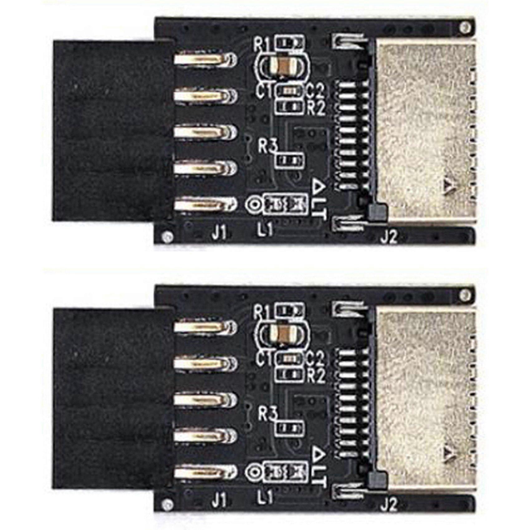 2X Motherboard USB2.0 9Pin to TYPE-C A-KEY Front Connector Converter USB3.2 TYPE-E Interface Header Extender Card