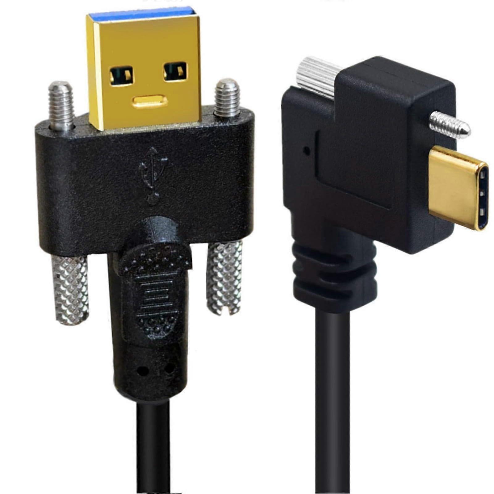 USB Type C to USB 3.0 Screw Lock Cable 90° Angled GoldPlated Speed Data Transfer for Camera