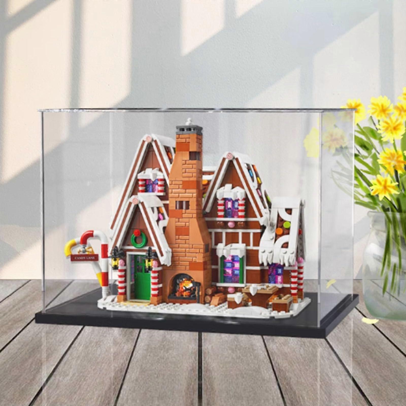 Display Case for  10267 Gingerbread House, Clear Dustproof Acrylic Box, Stackable and Durable