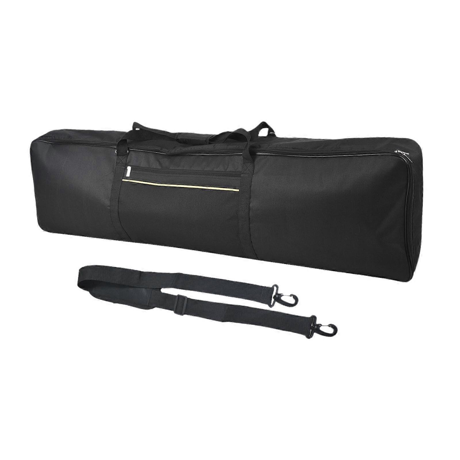 Waterproof Oxford Keyboard Case with Thick Padding, Shoulder Strap and Accessory Pockets for Electric Piano