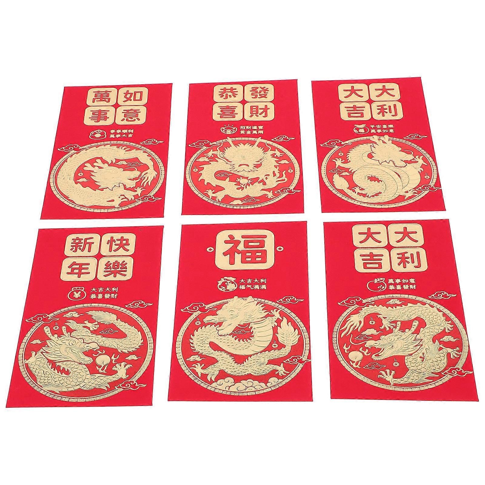 Dragon Pattern Envelope New Year Red Envelopes for Party 30Pcs Paper Packets