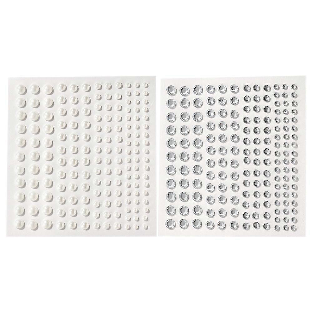 Rhinestone Stickers Pearls for Crafts Featuring Self-Adhesive Function 1Set