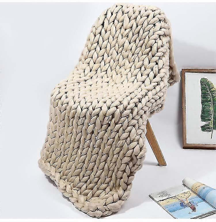 8 Cm Large Chunky Knitted Thick , Yarn Woolen Throw Sofa