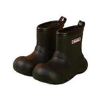 Toddler Rain Boots,Lightweight Kids Rain Boots for Boys Comfortable Mid Calf Rubber Footwear On Design for Outdoor,Toddler Boots,Z02 Black,6-7 Years