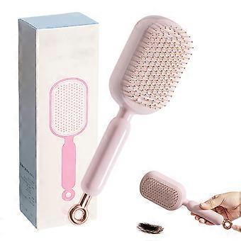 Selbstreinigende Haarbürste mit einziehbarem Kissen, antistatische Entwirrungsbürste für Damen und Herren