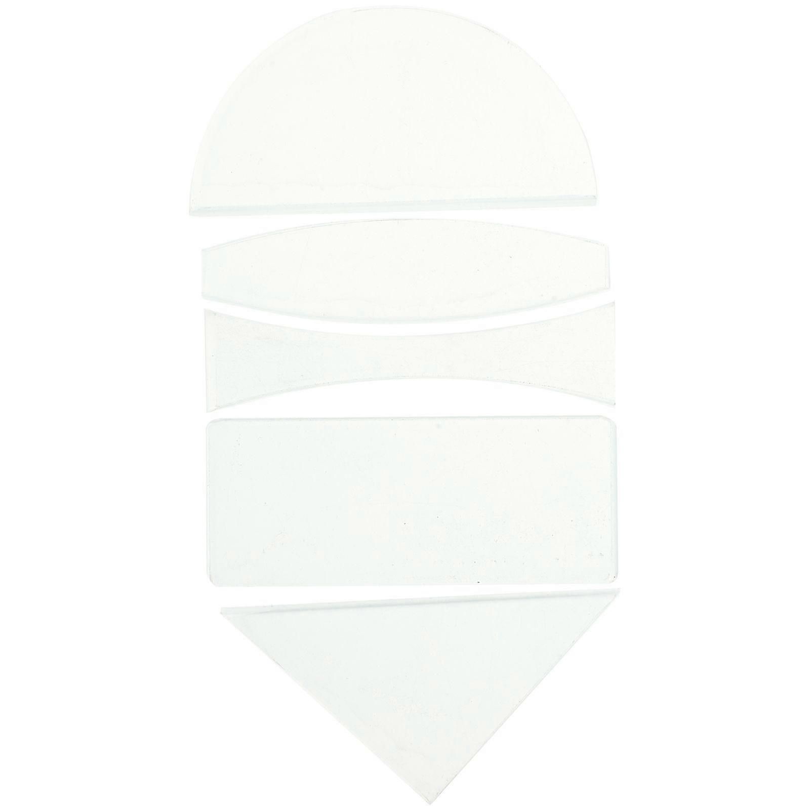 5 Pcs Optical Experiment Glass Lens Semicircular Triangular Rectangular Lens