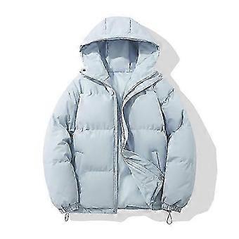 Autumn and Winter Warm Fashion Harajuku Puffer Jacket Women High Neck Hooded Zipper Design Cotton-Padded Coat