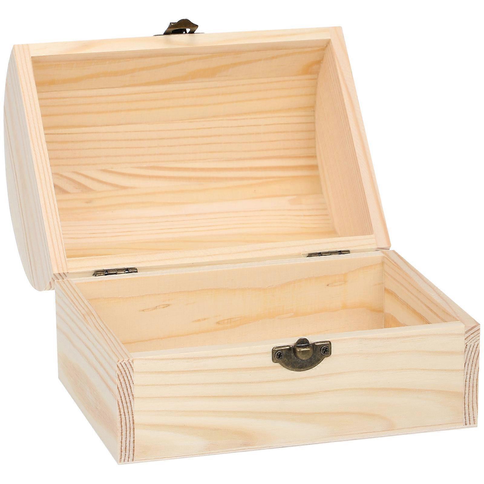 1Pc Solid Wooden Arc Design Storage Boxes Gift Boxes Treasure Boxes (Large)