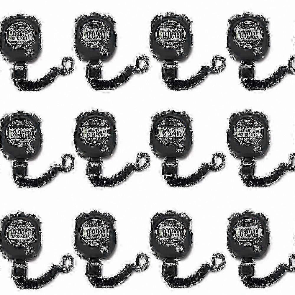 Digital Sport Stopwatch Timer with Large Display, Date, Time, and Alarm Function, 12 Pack Multi-Use Timing Device