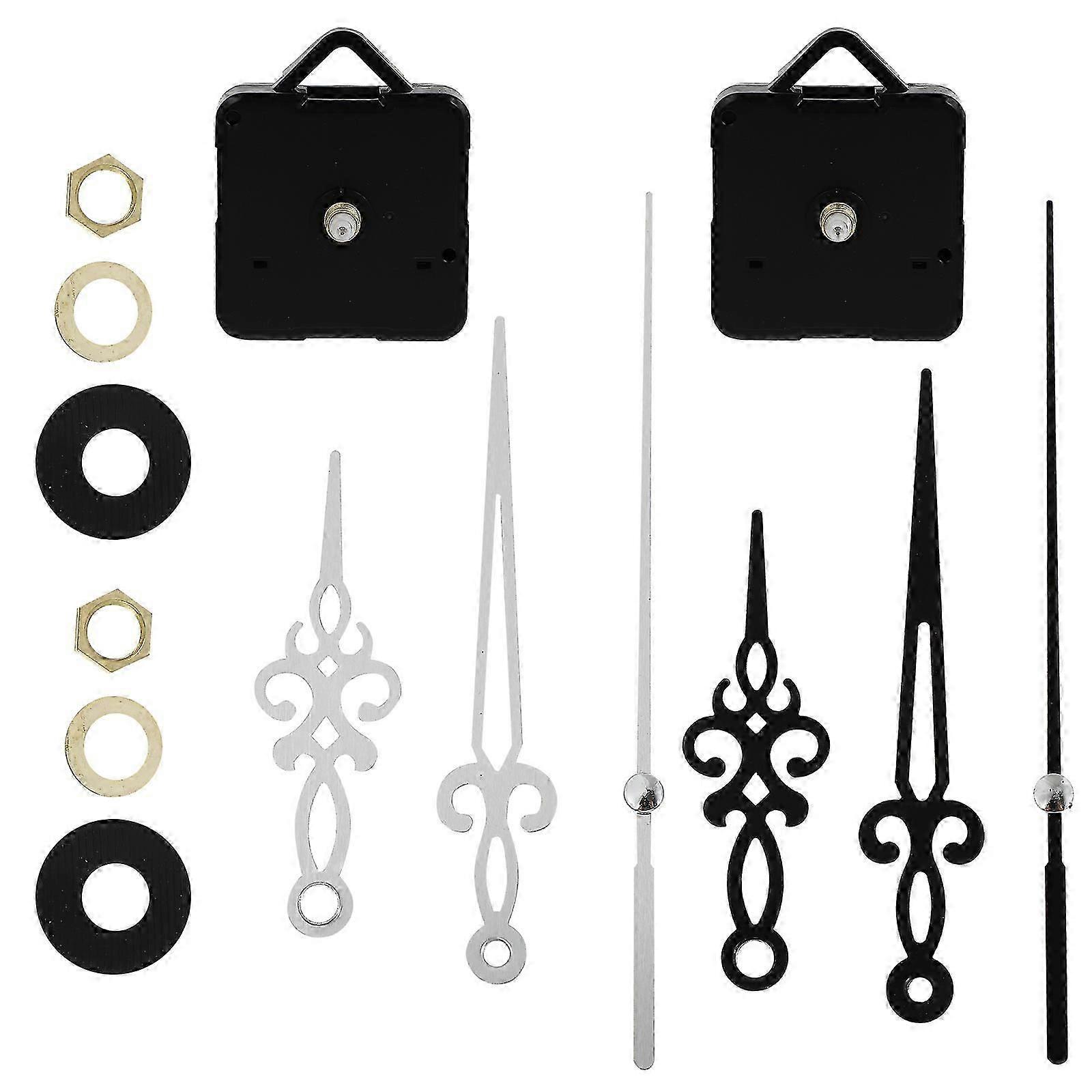 Durable Plastic Clock Movement for 2Pcs Silent Quartz Accessories