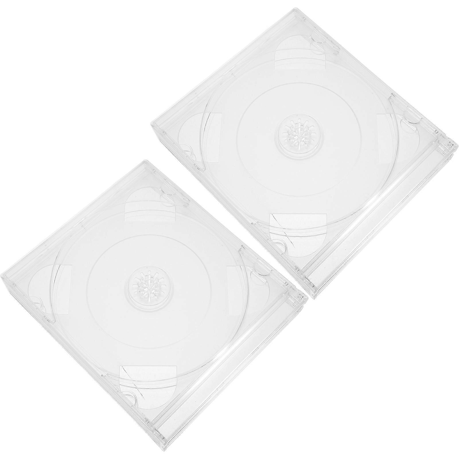 2pcs Cd Packing Cases Cd Storage Boxes Dvd Carrying Cases Dvd Storage Cases Cd Storage Boxes Replacement Dvd Disc Plastic Case Cd Storage Boxes