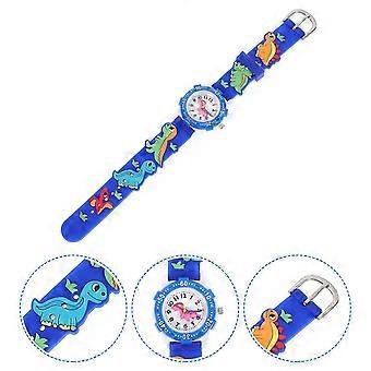 Leuk peuterhorloge voor kinderen, siliconen horloge met cartoonprint, blauw cadeau