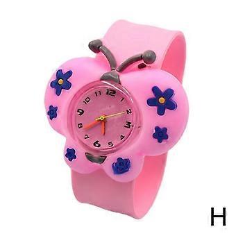 Children Kids Cartoon Snap On Cute Silicone Band Quartz NICE Gifts Watch V0W2
