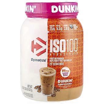 Dymatize, ISO100® hydrolyseret, 100% valleproteinisolat, Dunkin’™ Cappuccino, 610 g