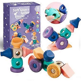 WOOPIE BABY Sensoriska Byggklossar Kläm-och Tryckpussel 13 st