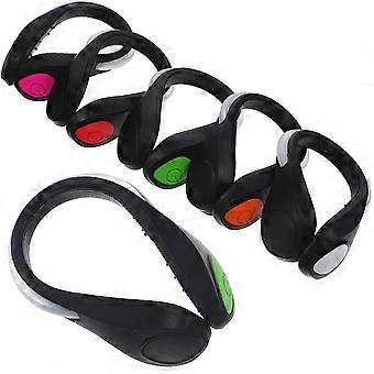 Clips lumineux LED noirs pour chaussures, idéaux pour la course nocturne, avec 12 lampes clignotantes.