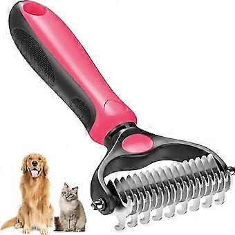 2-in-1 Dual Sided Dog Dematting Comb,Pet Grooming Brush Deshedding Tool for Cats&Dogs Removes Mats&Loose Hair_ynad