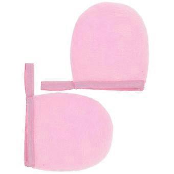 Bruiningshandschoen voor zonnebankolie, 2 stuks zachte lotion, roze