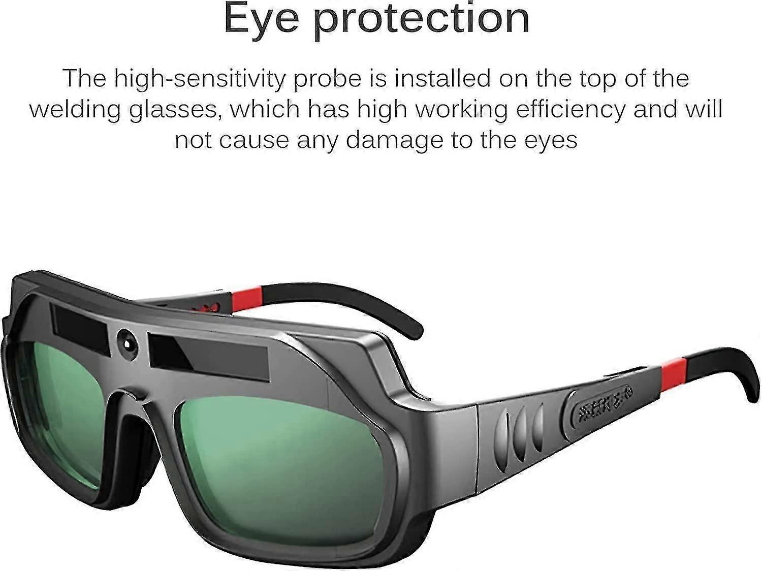 Adjustable Welding Eye Glasses, Solar Powered