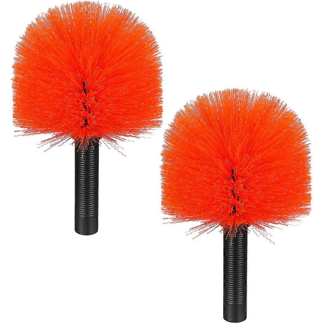 Cobweb Brush Head Plastic Sturdy Dusters 2pcs with Threaded Interface for Outdoor and Wall Cleaning