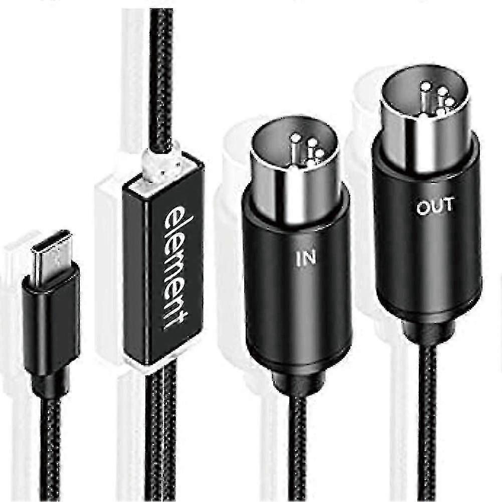 Midi To Usb C Type C Cable Usb Midi Converter With Indicator Light For Electronic Computer