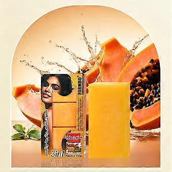 Papaya/Kojic acid/Turmeric/Vitamin B3/Niacinamide Soap, 3 Packs Moisturizing Cleansing Soap for Face and Body 65g x3