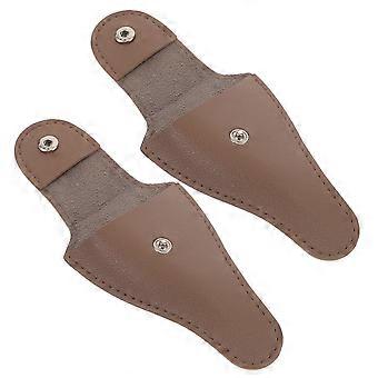 2 stks PU lederen nagelschaar etui set nagelriem schaar covers nagelriem schaar beschermers manicure nagelriem schaar beschermers