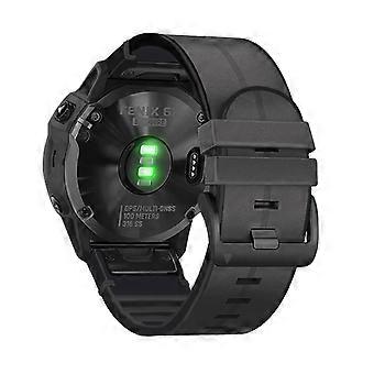 Watch Band 22mm Quickfit Silicone Strap Exact Model Fit Durable Black Replacement for Garmin S60 S62