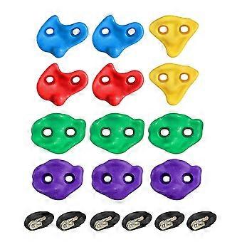Tree Climbing Holds 12Pcs with 6 Ratchet Straps Non Slip Grip for Kids Outdoor Backyard Adventure Play