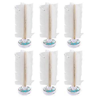 White Feather Shuttlecock 6 Pack 4x4x12.5cm Steel Base for Indoor Outdoor Training Kids School Sports Exercise Footbag Game Traditional Chinese Sport