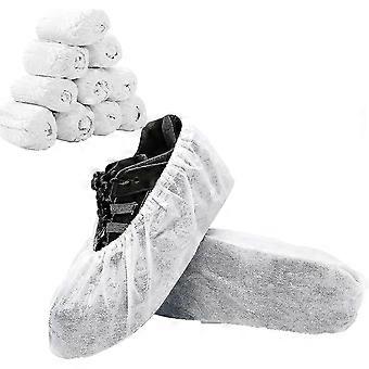 Disposable Shoe Covers, 100 Pack White Non-Slip Booties for Indoor Use