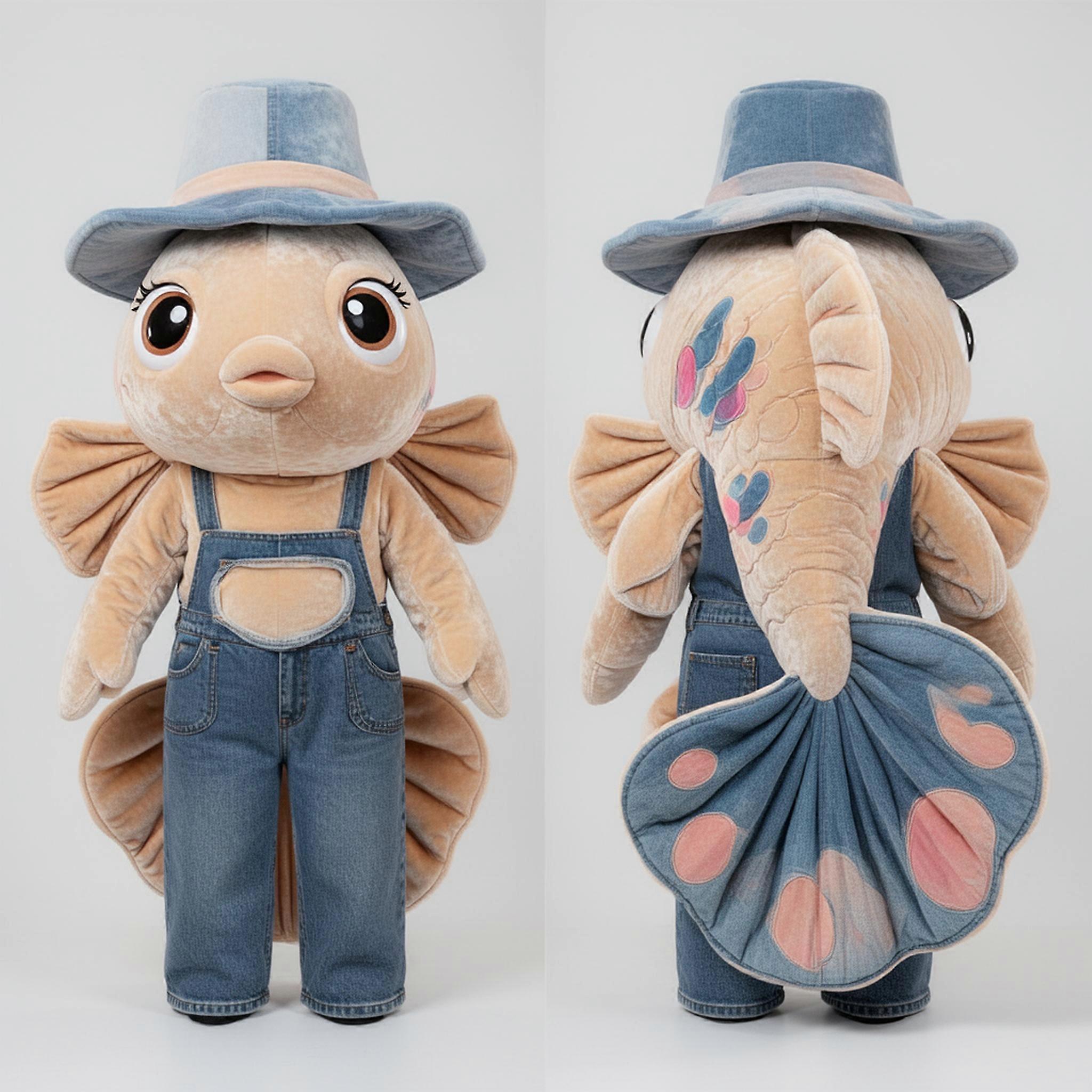 MASTICOT Beige Velvety Betta Fish Mascot