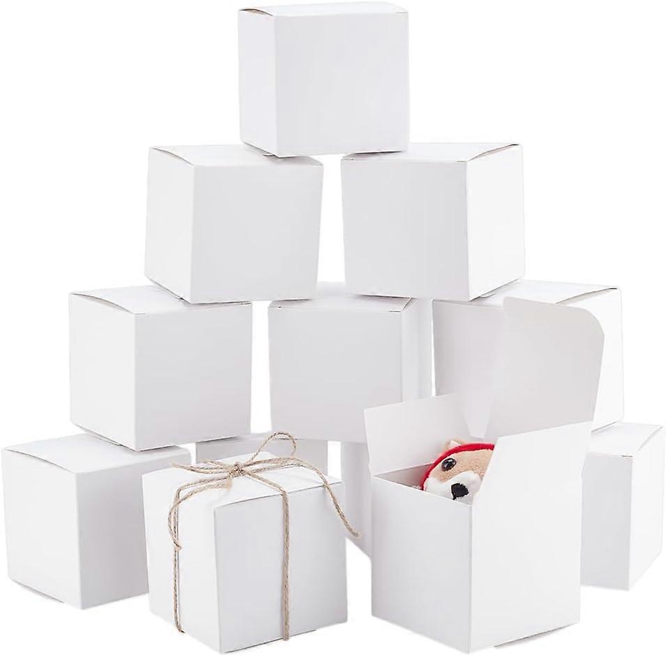 Cardboard Paper Packaging Boxes Square White 8x8x8cm 10pcs/set
