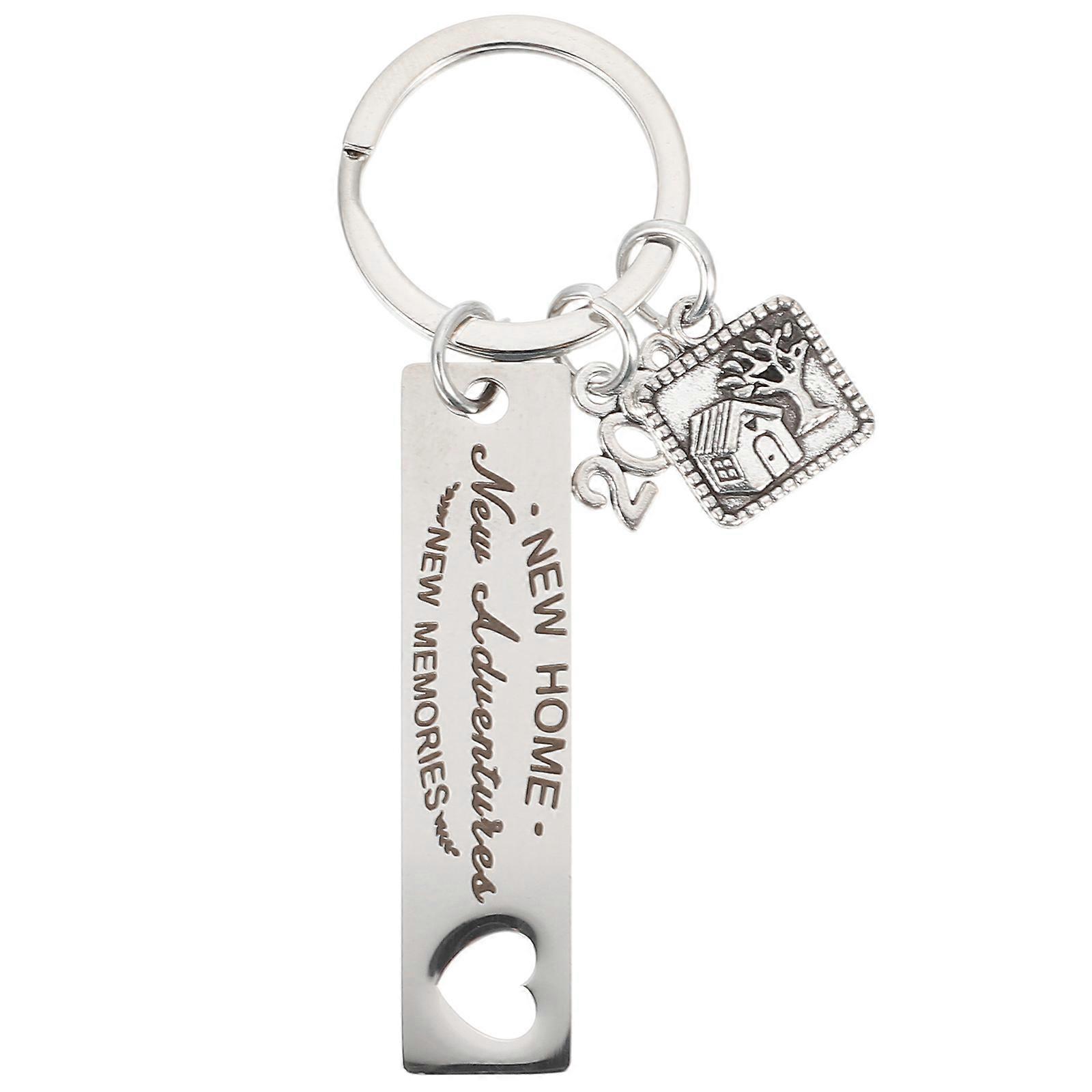 Key Chains Stainless Steel Designed for Housewarming Gift 3Pcs Silver Set