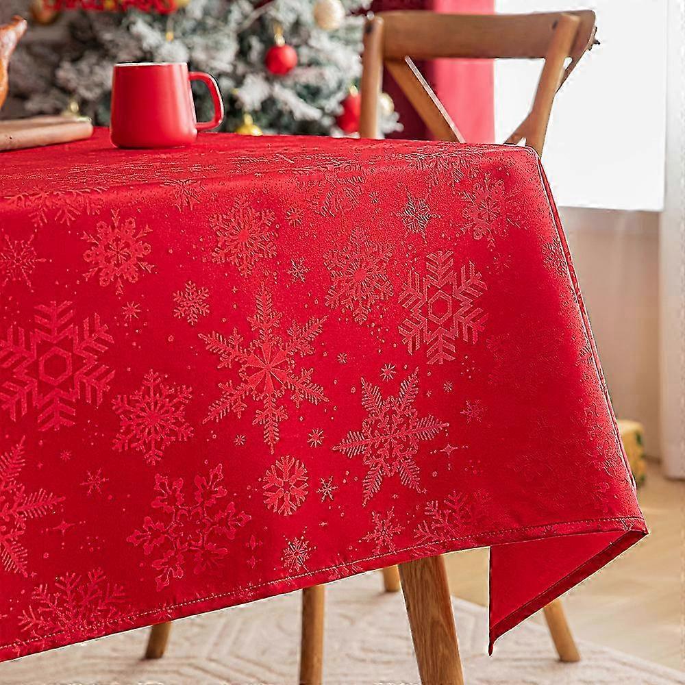 Red Snowflake Rectangular Tablecloth