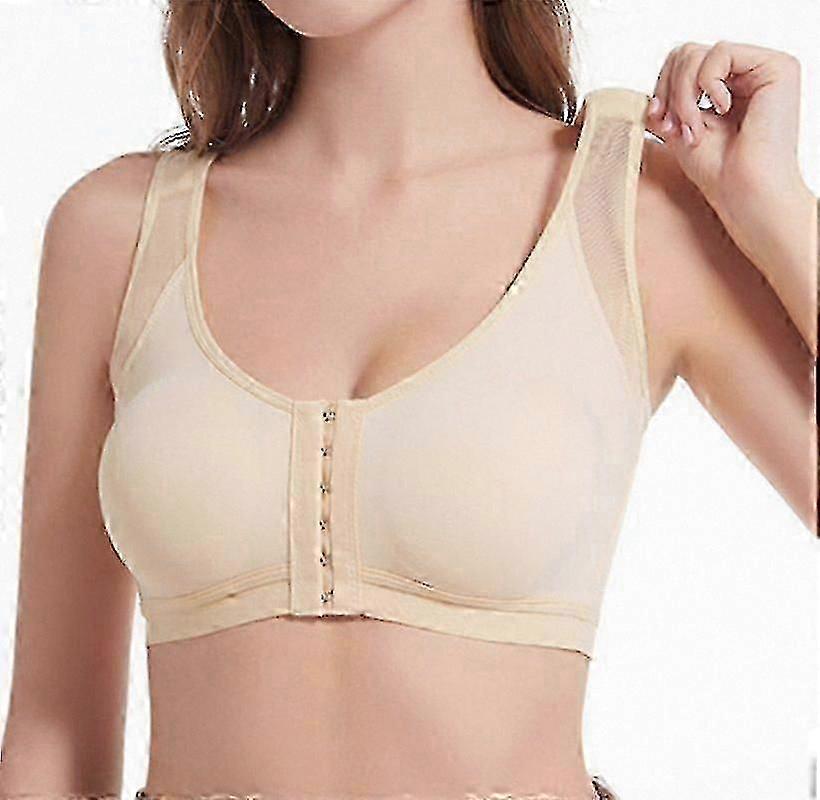 Women's Post-Surgical Support Bra with Front Closure and Compression Features