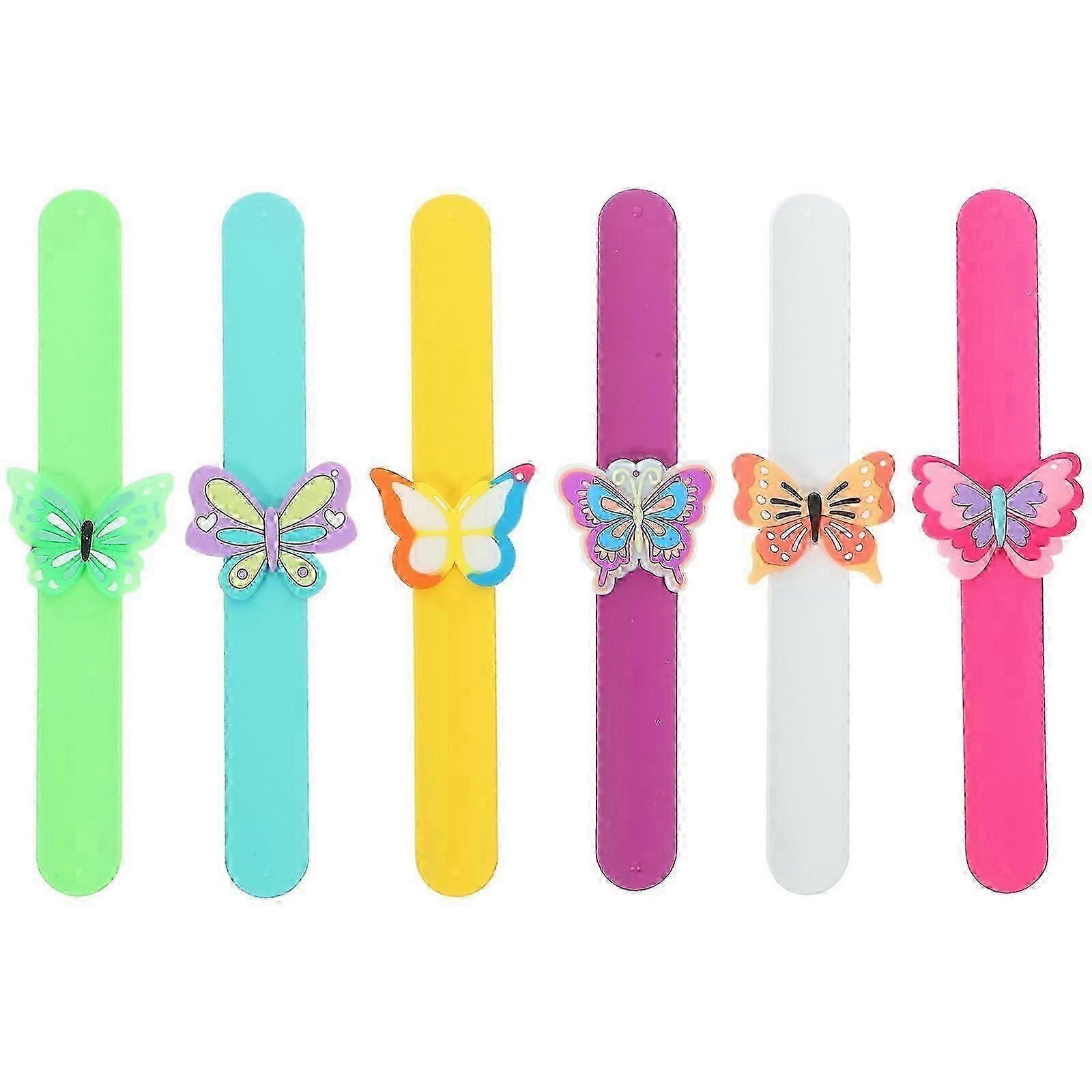 Braccialetti a fascia in silicone con disegni a tema cartone animato, ideali per decorazioni, confezione da 6 pezzi.