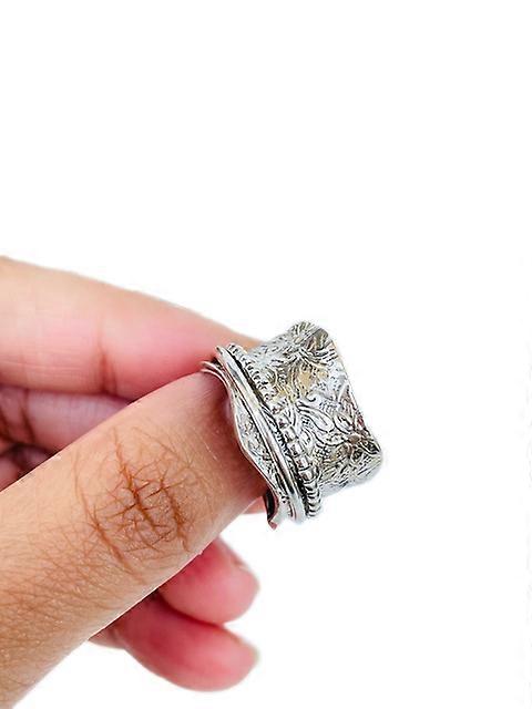 Boho 925 Sterling Silver Spinner Meditation Ring