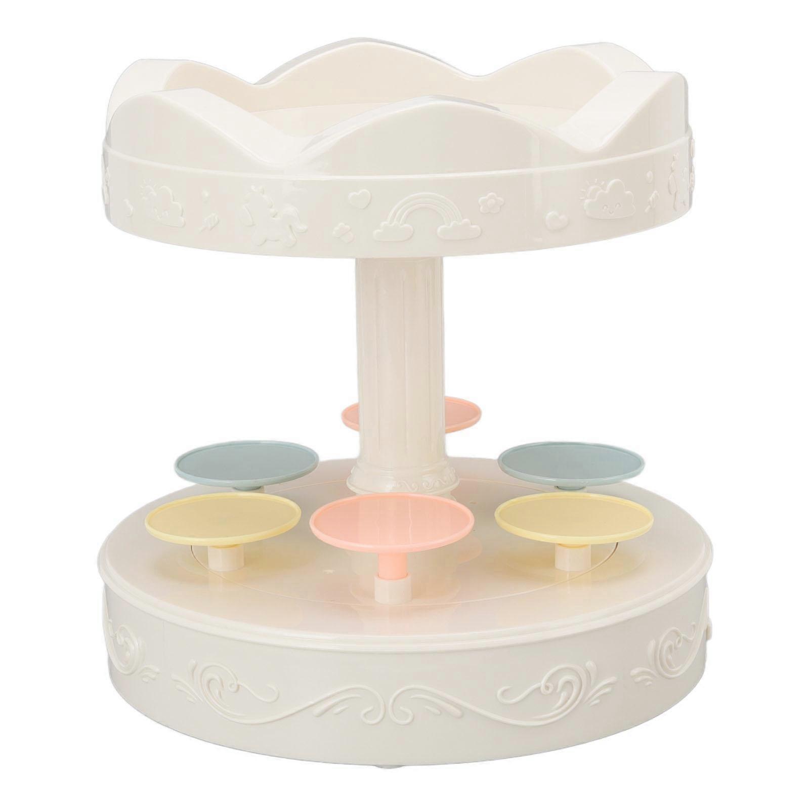 Rotating Dessert Machine Automatic Revolving Double Layer Dessert Display Stand Cupcake Display