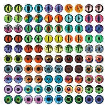100 stuks, 50 paar, "Dragon Eyes" kattenoogjes, speelgoed, verkrijgbaar in 6 mm, 8 mm, 10 mm en 12 mm. Handgemaakte glazen cabochons voor creatieve projecten en accessoires.
