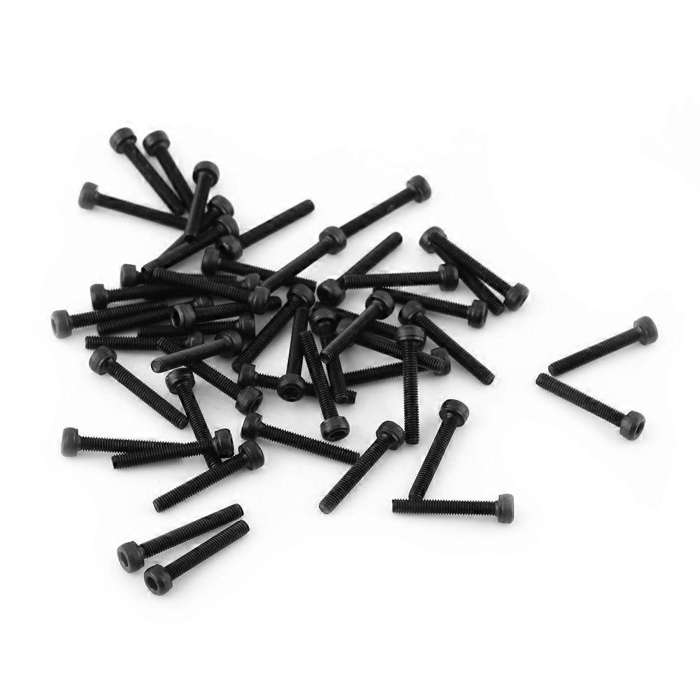 M3 Black Hex Socket Cap Head Screw Bolt Set (M3*20mm,Fully Threaded,50pcs) YEMAA