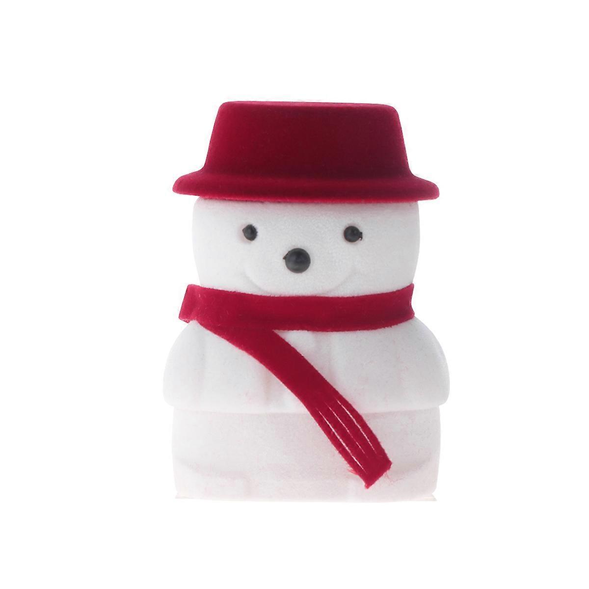 Flannel Snowman Ring Box Compact Size