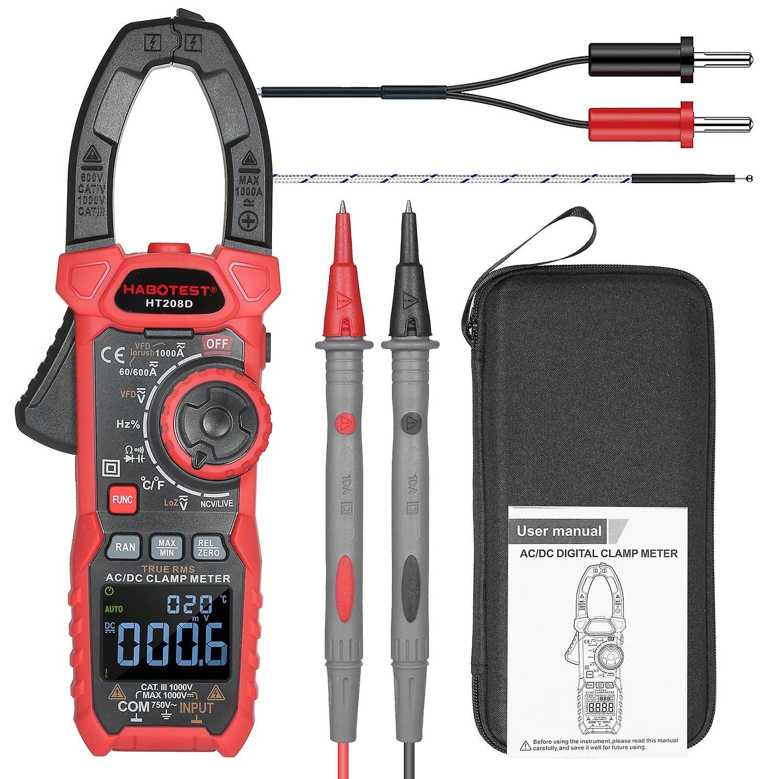 Digital Clamp Meter True-rms Multimeter Anto-ranging Multi Tester