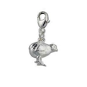 Silver 21x12mm Chick Charm on a lobster trigger