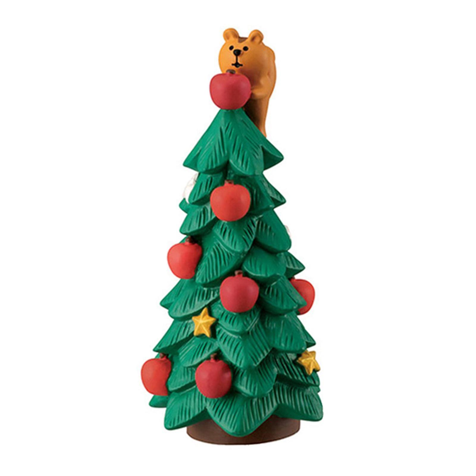Durable Christmas Pattern Resin Desktop Ornament Miniature Scene